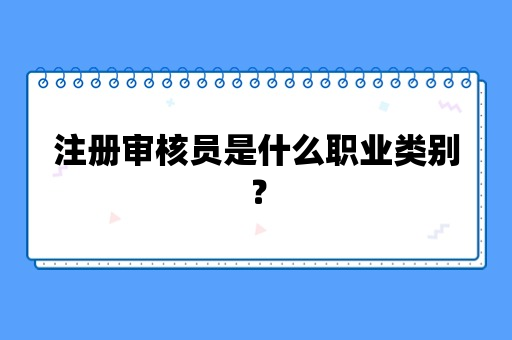 注册审核员是什么职业类别？