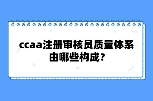 ccaa注册审核员质量体系由哪些构成？