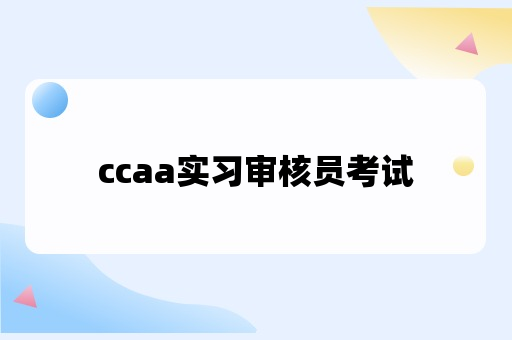 ccaa实习审核员考试