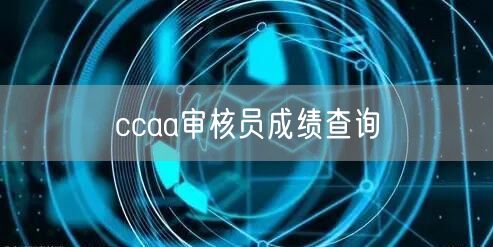 ccaa审核员成绩查询