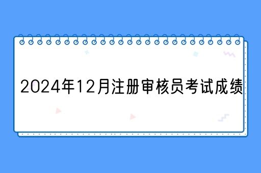 2024年12月注册审核员考试成绩什么时候出？