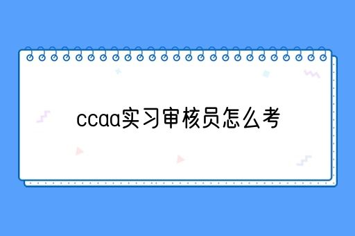 ccaa实习审核员怎么考(图1)