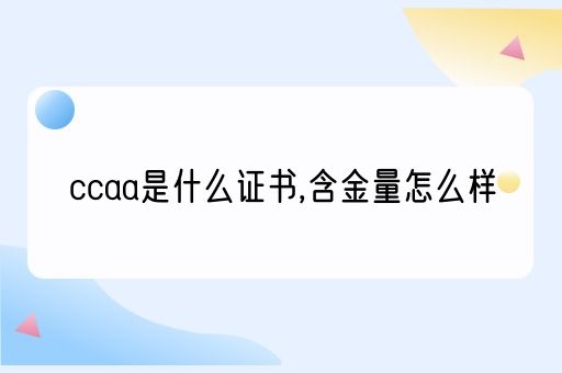 ccaa是什么证书,含金量怎么样(图1)