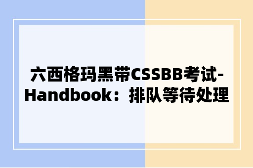 六西格玛黑带CSSBB考试-Handbook：排队等待处理的零件WIQ（P202页）